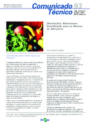 Thumbnail de Orientações alimentares: contribuição para os bancos de alimentos.