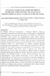 Thumbnail de Manejo florestal comunitário e familiar: percepções de pequenos produtores rurais na BR-163 e BR-230, Pará.